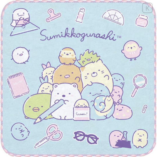 Japan San-X Mini Towel 3pcs Set - Sumikko Gurashi / Happy School - 4