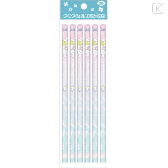 Japan San-X 2B Pencil 6pcs - Sumikko Gurashi / Happy School Gradient Pink Blue - 1