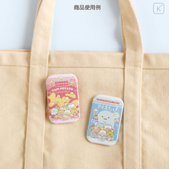 Japan San-X Can Badge Pin - Sumikko Gurashi / Exciting Tapioca Convenience Store Tokage - 3