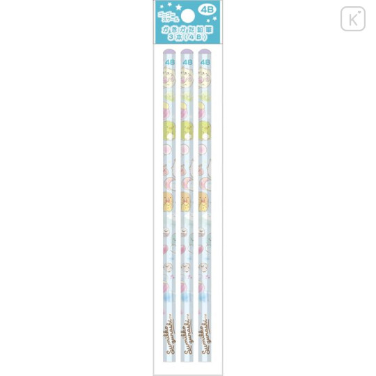 Japan San-X Hexagonal 4B Pencil 3pcs Set - Sumikko Gurashi / Balloon Blue - 1