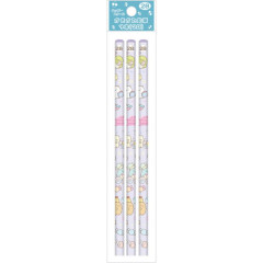 Japan San-X Hexagonal 2B Pencil 3pcs Set - Sumikko Gurashi / Sweets Purple