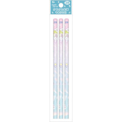 Japan San-X Hexagonal 2B Pencil 3pcs Set - Sumikko Gurashi / Happy School Gradient Pink Blue