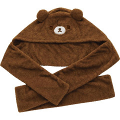 Japan San-X Hooded Scarf - Chairoikoguma / Aokogu Sleepover