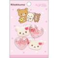 Japan San-X Mascot Hair Tie Set - Korilakkuma / Heart Giltter Bead - 1