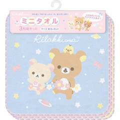 Japan San-X Mini Towel 3pcs Set - Rilakkuma / Star Space