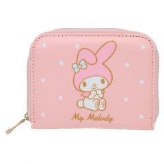 Japan Sanrio Mini Wallet - My Melody / Pink White Dots