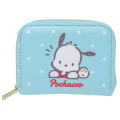 Japan Sanrio Mini Wallet - Pochacco / Blue White Dots - 1