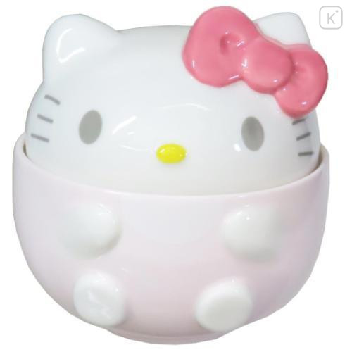 Japan Sanrio Rice Bowl with Lid - Hello Kitty / Smile - 1