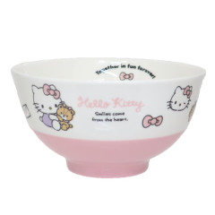 Japan Sanrio Porcelain Rice Bowl - Hello Kitty / Smile From Heart