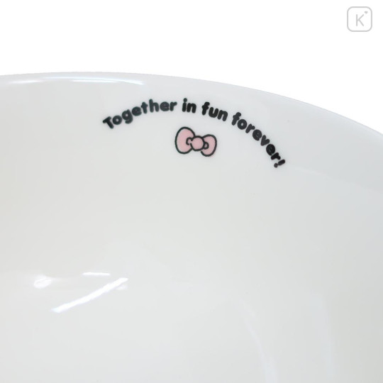 Japan Sanrio Porcelain Rice Bowl - Hello Kitty / Smile From Heart - 3