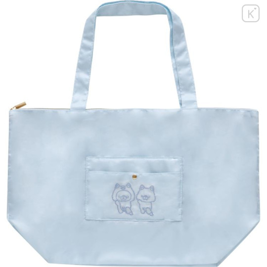 Japan San-X Carry-On Eco Shopping Bag - Chairoikoguma : Aokogu Sleepover Light Blue - 1