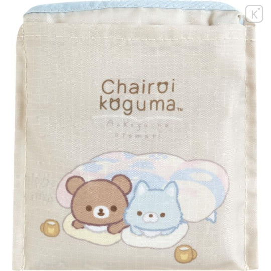 Japan San-X Eco Shopping Bag - Chairoikoguma : Aokogu Sleepover Beige Blue - 2