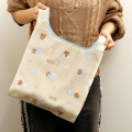 Japan San-X Eco Shopping Bag - Chairoikoguma : Aokogu Sleepover Beige Blue - 4