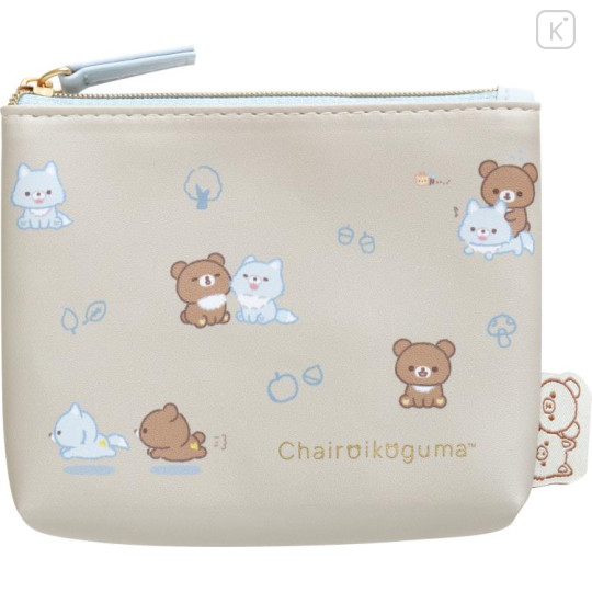 Japan San-X Pouch & Tissue Case - Rilakkuma / Aokogu Sleepover Beige Blue - 1