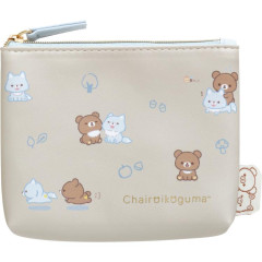 Japan San-X Pouch & Tissue Case - Rilakkuma / Aokogu Sleepover Beige Blue