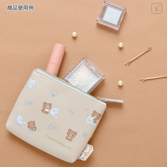 Japan San-X Pouch & Tissue Case - Rilakkuma / Aokogu Sleepover Beige Blue - 3