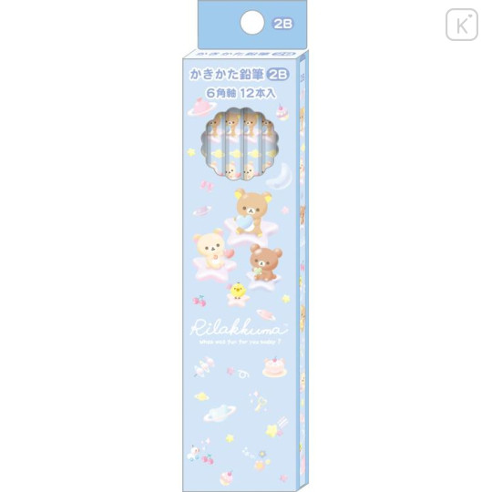 Japan San-X Hexagonal 2B Pencil 12pcs Set - Rilakkuma / Star Space - 1