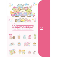 Japan San-X Double-sided A4 Clear Holder - Sumikko Gurashi / Exciting Tapioca Convenience Store Pink