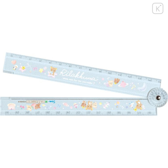 Japan San-X Folding Ruler 30cm - Rilakkuma / Star Space Blue - 2