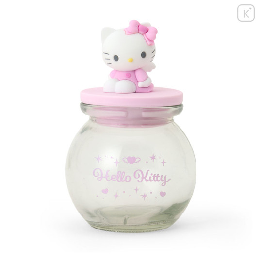 Japan Sanrio Glass Canister - Hello Kitty / Angel Pink - 1