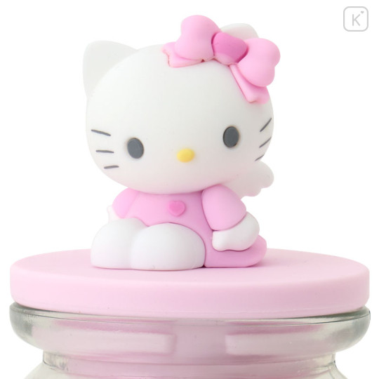 Japan Sanrio Glass Canister - Hello Kitty / Angel Pink - 3