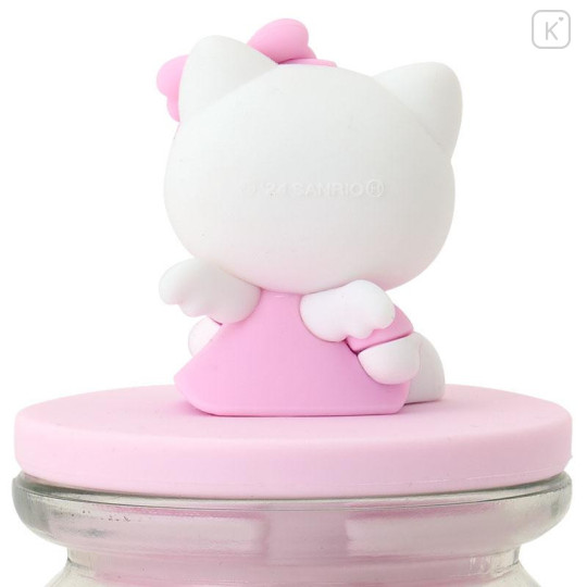 Japan Sanrio Glass Canister - Hello Kitty / Angel Pink - 4