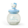 Japan Sanrio Glass Canister - Hello Kitty / Angel Blue - 1