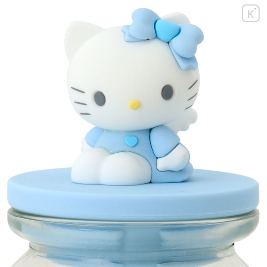 Japan Sanrio Glass Canister - Hello Kitty / Angel Blue - 3