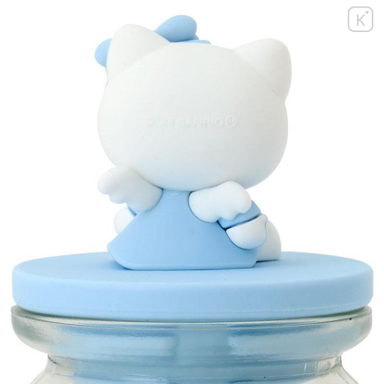 Japan Sanrio Glass Canister - Hello Kitty / Angel Blue - 4