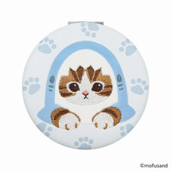 Japan Mofusand 2-sided Compact Mirror - Cat / Shark Nyan Blue Paw