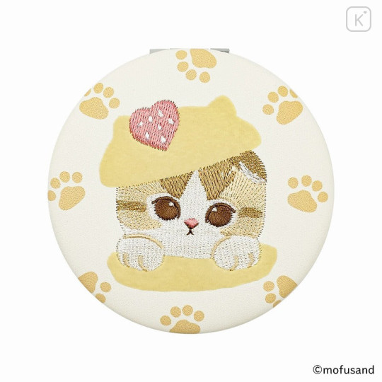 Japan Mofusand 2-sided Compact Mirror - Cat / Sweets Nyan Yellow Paw - 1