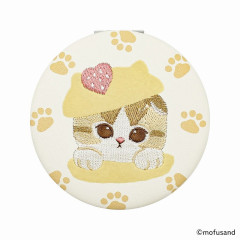 Japan Mofusand 2-sided Compact Mirror - Cat / Sweets Nyan Yellow Paw