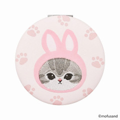 Japan Mofusand 2-sided Compact Mirror - Cat / Rabbit Nyan Baby Pink Paw