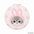 Japan Mofusand 2-sided Compact Mirror - Cat / Rabbit Nyan Baby Pink Paw - 1