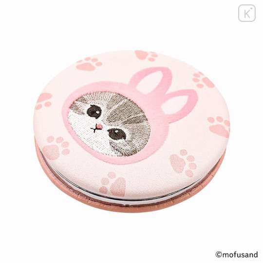 Japan Mofusand 2-sided Compact Mirror - Cat / Rabbit Nyan Baby Pink Paw - 6