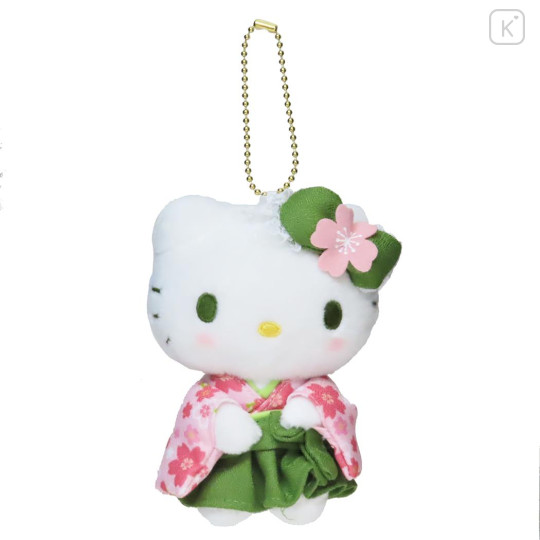 Japan Sanrio Mascot Holder - Hello Kitty : Matcha Sakura Kimono - 1