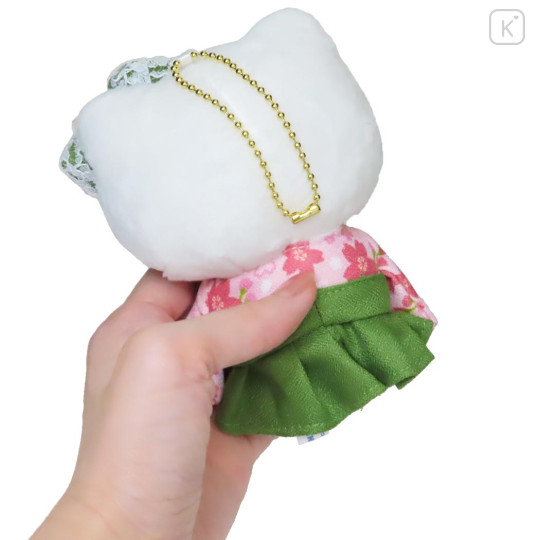 Japan Sanrio Mascot Holder - Hello Kitty : Matcha Sakura Kimono - 2