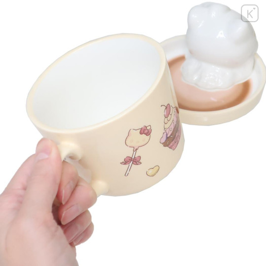 Japan Sanrio Mascot Mug - Hello Kitty / Cafe Latte Art - 2