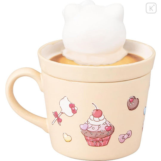 Japan Sanrio Mascot Mug - Hello Kitty / Cafe Latte Art - 5