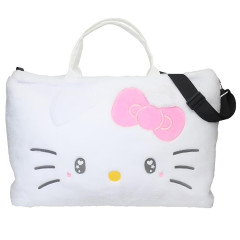 Japan Sanrio 2-way Soft Fur Shoulder Bag - Hello Kitty / Heart Eyes