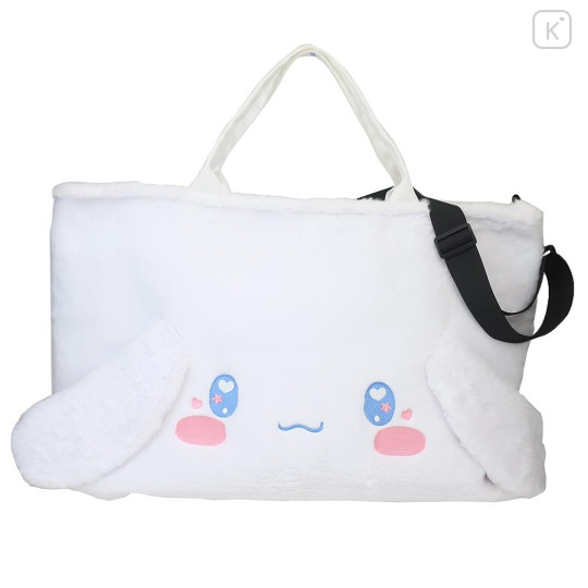 Japan Sanrio 2-way Soft Fur Shoulder Bag - Cinnamoroll / Heart Eyes - 1