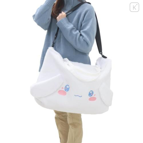 Japan Sanrio 2-way Soft Fur Shoulder Bag - Cinnamoroll / Heart Eyes - 5