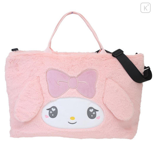 Japan Sanrio 2-way Soft Fur Shoulder Bag - My Melody / Heart Eyes - 1