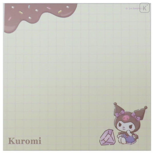 Japan Sanrio Square Memo Pad - Kuromi / Chocolate - 3