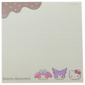 Japan Sanrio Square Memo Pad - Hello Kitty & Kuromi & My Melody / Chocolate - 3