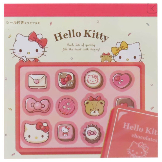 Japan Sanrio Square Memo Pad - Hello Kitty / Chocolate - 1