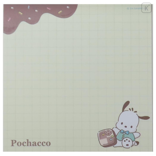 Japan Sanrio Square Memo Pad - Pochacco / Chocolate - 3