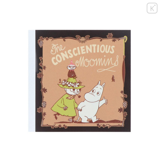 Japan Moomin Square Memo Pad - Moomintroll / Friends Brown - 1