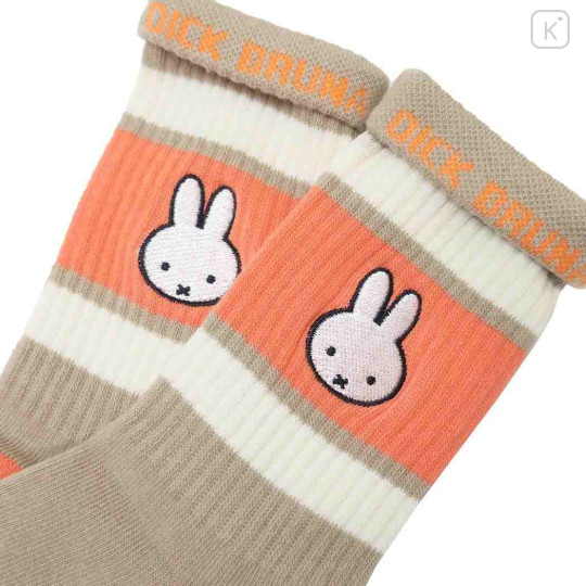 Japan Miffy Crew Socks - Miffy : Colorful Cappuccino Orange Beige - 2