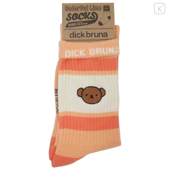 Japan Miffy Crew Socks - Boris : Colorful Orange Beige - 3